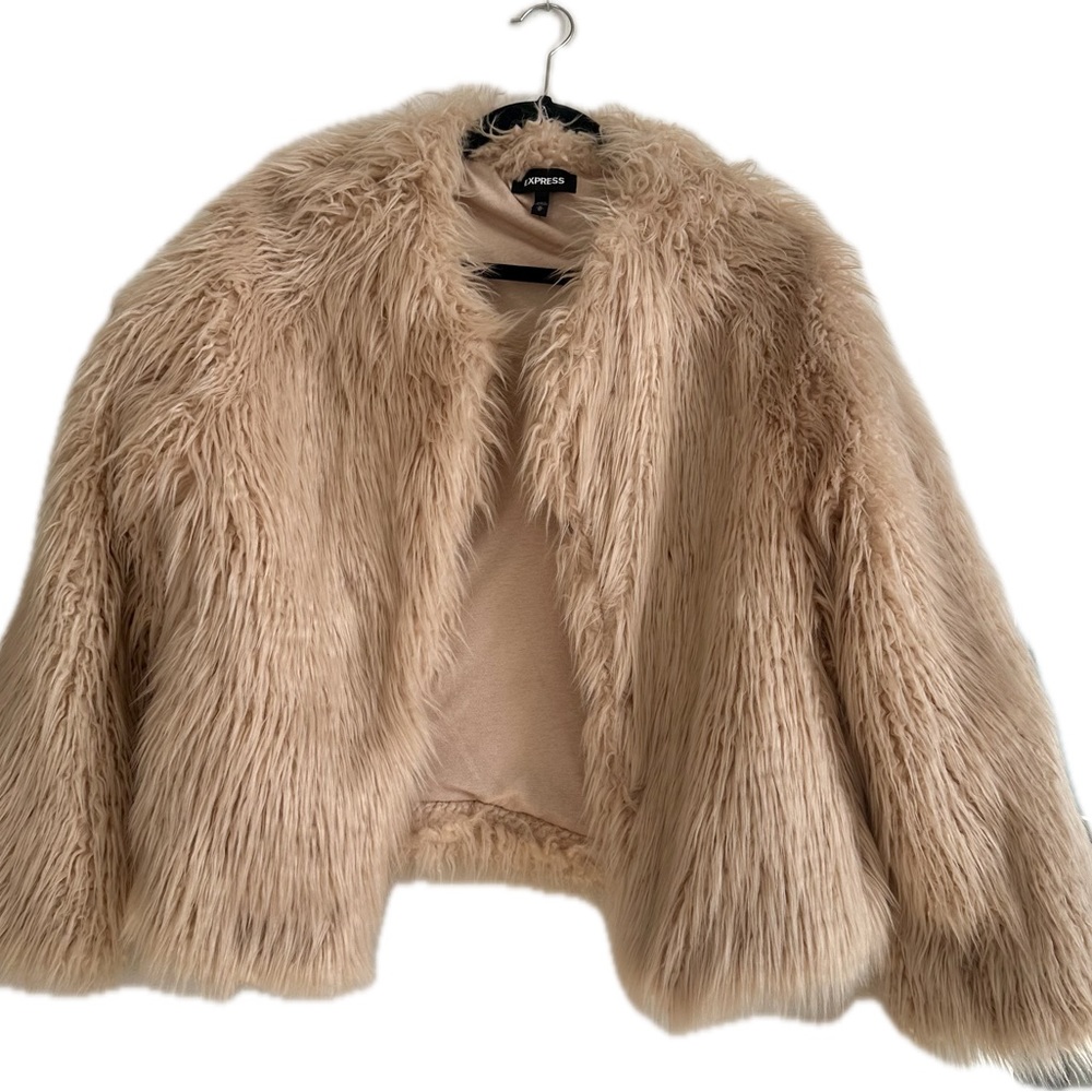 Pink faux fur jacket